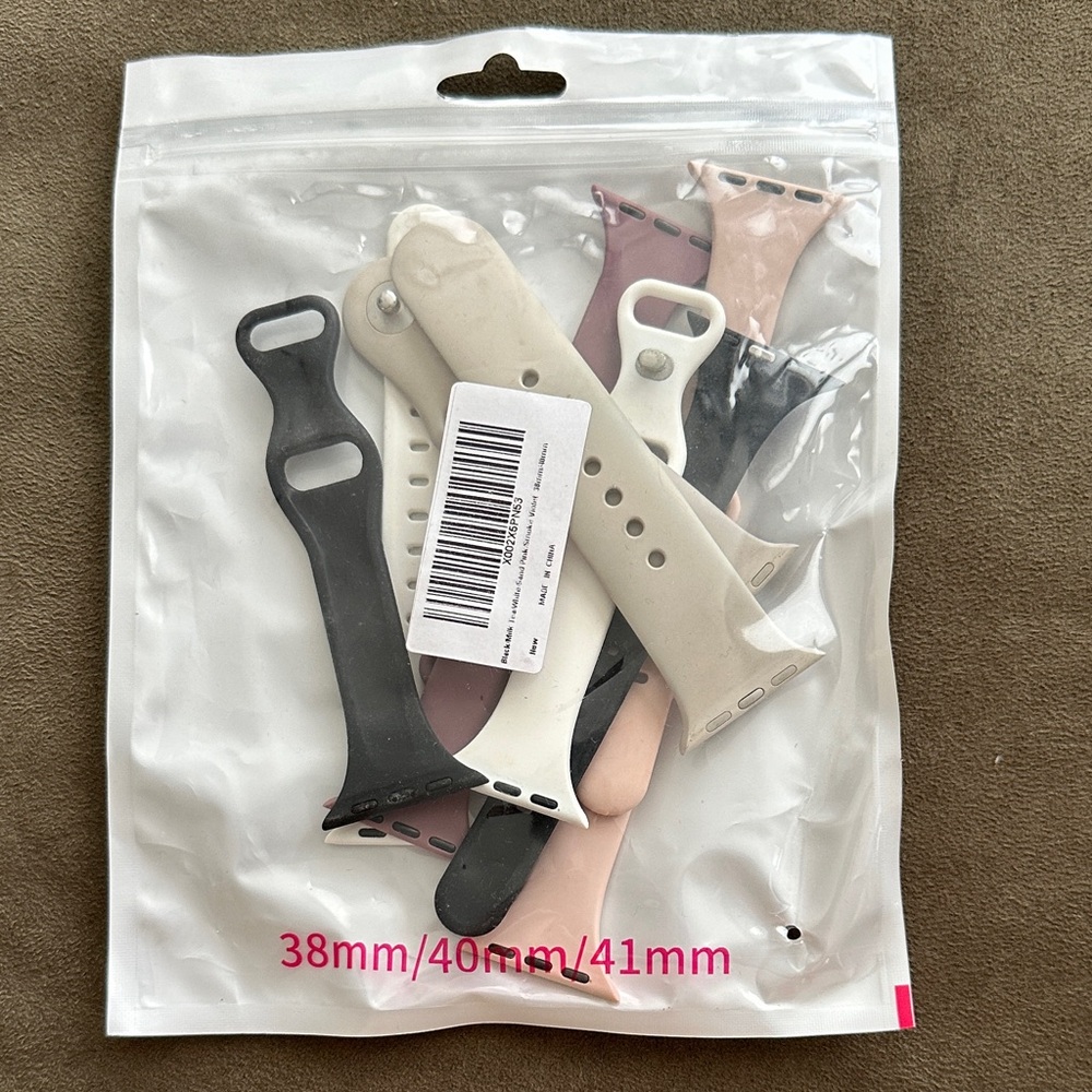 Set of 5 Assorted Silicone Apple Watch Bands